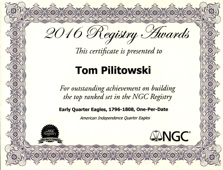 2013-Registry-Awards/2012-Registry-Awards Early Quarter Eagles 1796-1808 Including Varieties